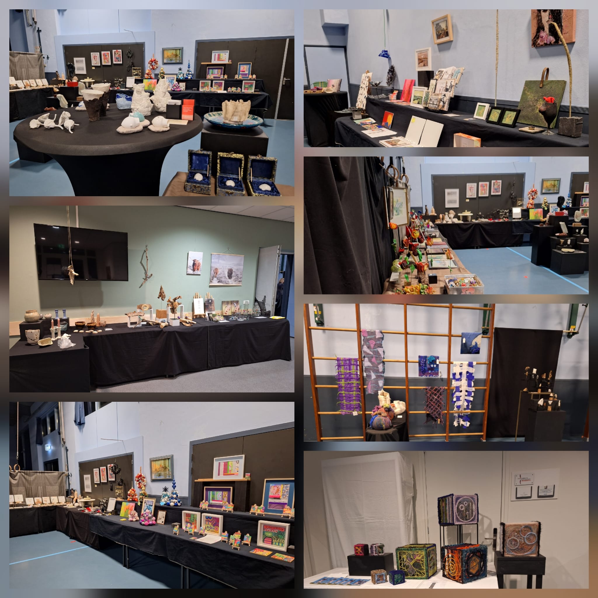 Een overzicht van alle aangeboden kunstwerken tijdens deze expositie